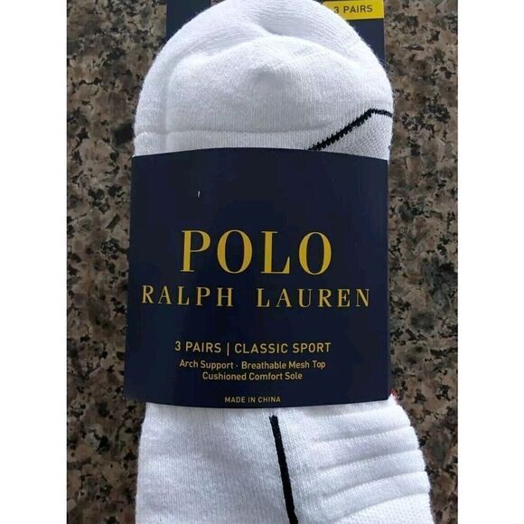 Polo Ralph Lauren Mens Classic Sport Racing Print Socks White Red Asst Sz 10-13 - Picture 4 of 10